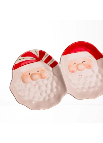 Блюдо сервировочное новогоднее для закусок Santa Claus 33.5×12.5 (см) из фарфора CR-1-33 Yiwu (396561861)