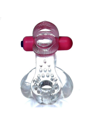 Виброкольцо на член в виде языка прозрачного цвета "tongue vibro cock ring" Boss Series (312485251)