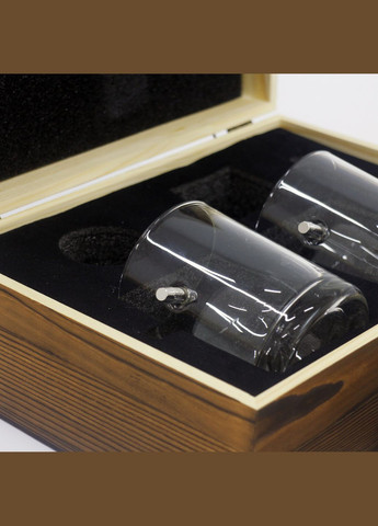 Набір "Куля" 2 склянки та 6 каменів для віскі в дерев'яній коробці - Подарунок для побратима, для друга (GP241205SP) Гранд Презент (302254508)