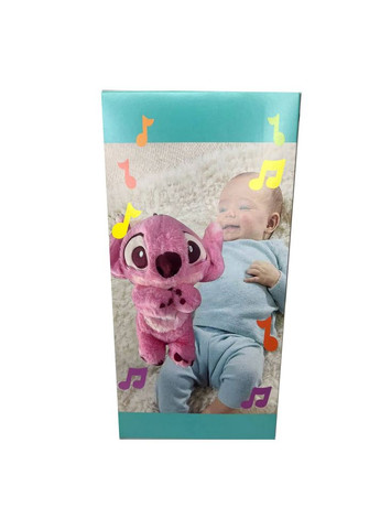 Інтерактивна м’яка іграшка "Веселий Стіч" з диханням і рухомими вушками 23 см, рожевий No Brand (334011298)