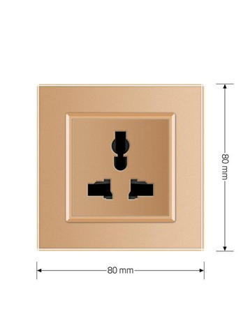 Розетка універсальна 12 стандартів в 1 золото скло (VL-C7C1C-13) Livolo (370971476)