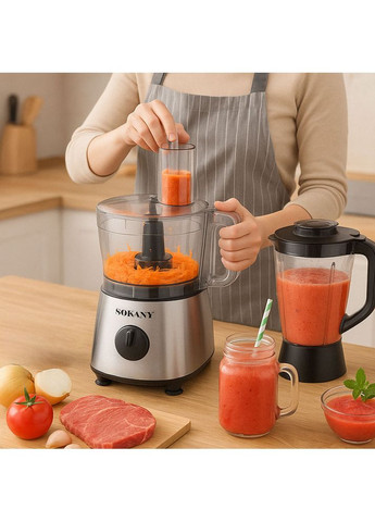 Кухонный комбайн 5в1, 500 Вт, от сети, SK-03020 / Комбайн кухонный/ Измельчитель кухонный/Блендер Sokany (366980107)
