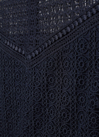 Темно-синее коктейльное платье H&M однотонное