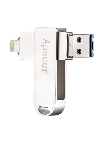 Флешка металева для iPhone AH790 64 GB роз'єм Lightning Apacer (279553793)