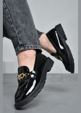 Туфлі-лофери жіночі чорного кольору Let's Shop (278274408)