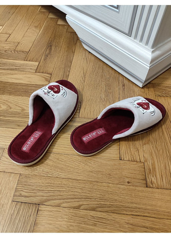 Розовые домашние женские тапочки из велюра с открытым носком Белста