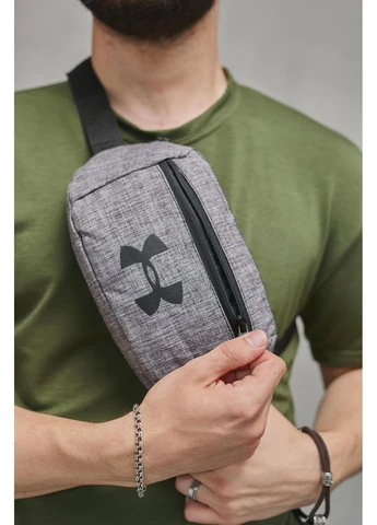 Нагрудна бананка Under Armour сірий меланж сумка на пояс чоловіча спортивна через плече повсякденна No Brand (402392168)