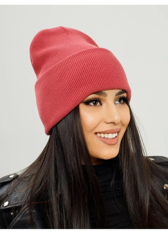 Молодежная двухслойная шапка бини лонг No Brand Шапка біні лонг лопата (362411548)