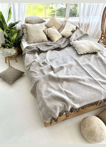 Плед шерстяний Wool бежевого кольору 200х230 см ZEINTEX (311221861)