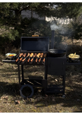 Мангал барбекю GRILL гриль с вентиляцией с печкой под котел с металлическими столиками 0966887444 Soft (361152346)