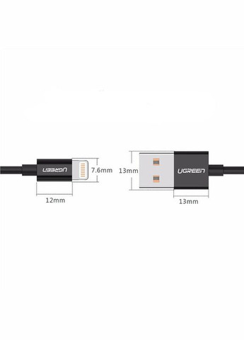 Кабель USB - Lightning (M/M), 2 м, Black (80823) Ugreen (336952546)