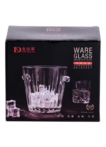 Ведерко для льда стеклянное 1 л с металлическими щипцами HP-19-22GLASS Yiwu (401807476)