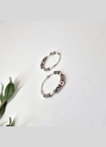 Серебряные сережки (пара) кольца Конго 18 мм серебро 865 пробы Черненное с5/321 1.90г No Brand (335809496)