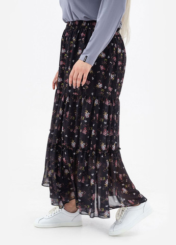 Черная цветочной расцветки юбка jenn Garne