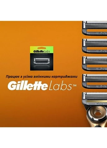 Станок для бритья с подогревом Labs Heated Razor Starter Kit лимитированная серия золотистого цвета с 5ма картриджами. Gillette (316324015)