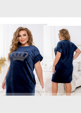 Темно-синя домашній домашня сукня Liton