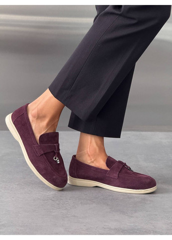 No Brand Бордовые лоферы бордовый з натуральная замша, — демисезон (369607970)