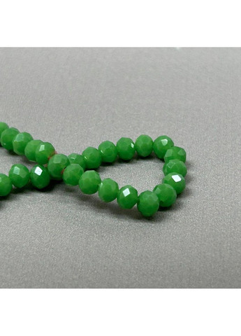 Намистини кришталеві рондель 4х3мм, нитка-130 шт, салатовий матовий з АВ Plus-plus (354799199)