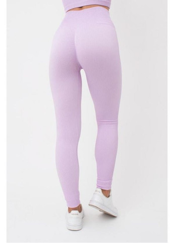Фиолетовые летние леггинсы спортивные в рубчик с моделирующим швом Giulia