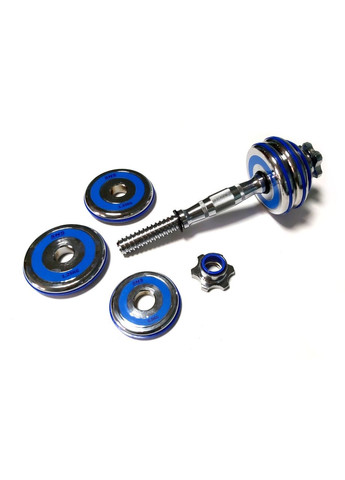 Сборные хромированные гантели 2 х 7,5 кг с голубыми вставками HADD15 blue SNS (316141740)