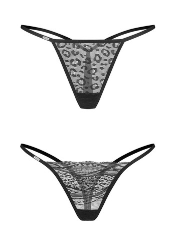 Чорний демісезонний стрінги-міні clara (2 шт) Obsessive