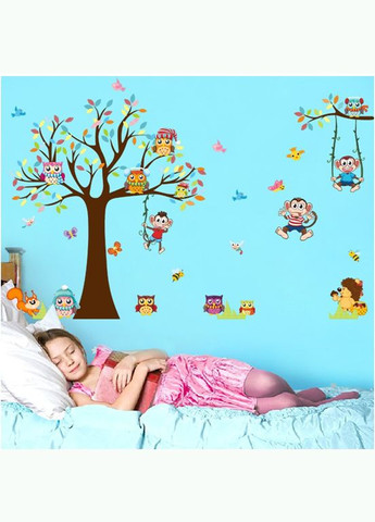 Наклейка детская на стену Совы 110х155 см (XL8192) Green Life (332992982)
