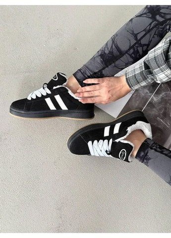 Чорні кеди жіночі зимові замшеві чорні (hb670-9) Stilli