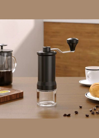 Кавомолка ручна з керамічними жорнами механічна 5 ступенів регулювання помелу, чорна No Brand (337342099)