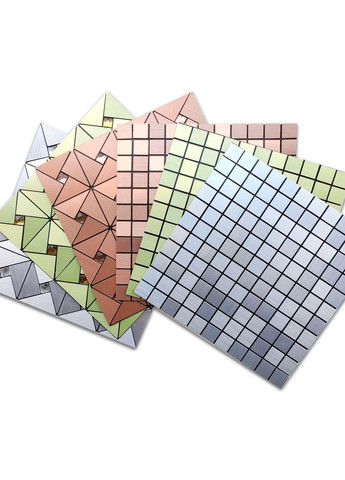 Самоклеящаяся алюминиевая плитка Медная со стразами 300х300х3мм Sticker Wall (300372514)