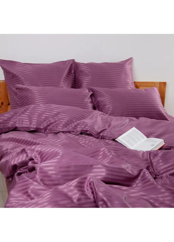 Евро комплект постельного белья Страйп Сатин с наволочками 70*70 см, Sorbet Фиолетовый (22270200215) ТЕП (373409199)