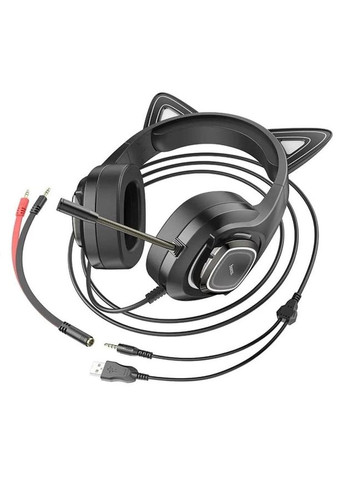 Наушники W107 Cute cat luminous cat ear gaming headphones Elf cat Hoco (368591375)