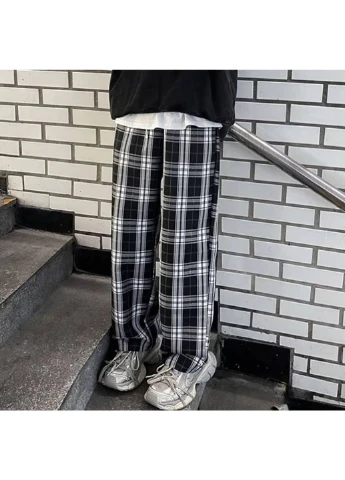 Брюки у клітинку тіар прямі unisex ‼️Заміри в описі‼️ DK/DL Мода без кордонів (402222550)