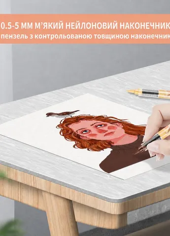 Акриловые маркеры кистевые Skin Tone, 12 телесных цветов, для бумаги, ткани, дерева, стекла, камня, керамики Flysea (402633610)