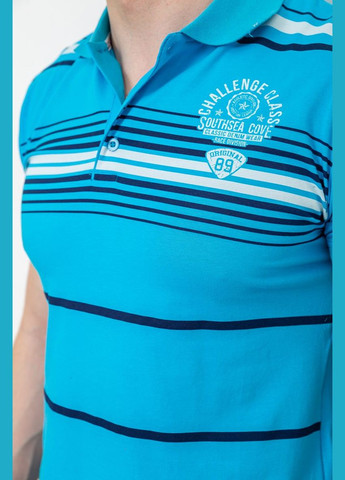 Голубой футболка-поло мужское в полоску для мужчин Ager