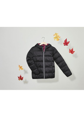 Черная демисезонная куртка демисезонная с капюшоном для девочки bionic-finish® eco 418843 куртка-лайнер Pepperts