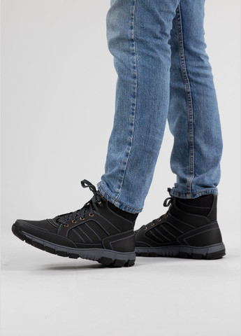 Черные зимние ботинки мужские зимние kl-shoes с мехом черные (аб 30) Kluchkovskyy