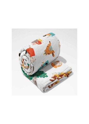 Плед Новорічний Велсофт білий з принтом Lelit (354341690)