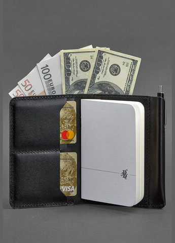 Шкіряне портмоне 2.0 чорне Краст (A-027522) BlankNote (328444638)