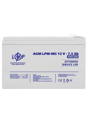 Аккумулятор мультигелевый LPM-MG 12V - 7.5 Ah Уценка 11.06 LogicPower (402877945)