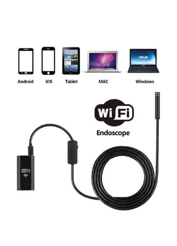 Ендоскоп бездротовий з Wi-Fi міні-камерою підсвічуванням роздільною здатністю 720p HD для Android iOS 5 м (478126-Prob) Unbranded (305636265)