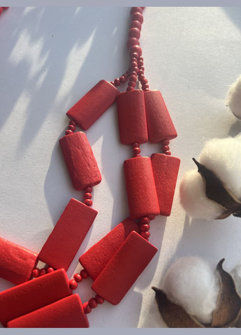 Українське дерев‘яне намисто червоне Святкове No Brand (302713836)