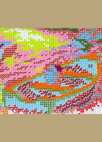 Набор для вышивания по нанесённой на канву схеме "Lake house". AIDA 14CT printed 44*33 см Joy Sunday (313613069)