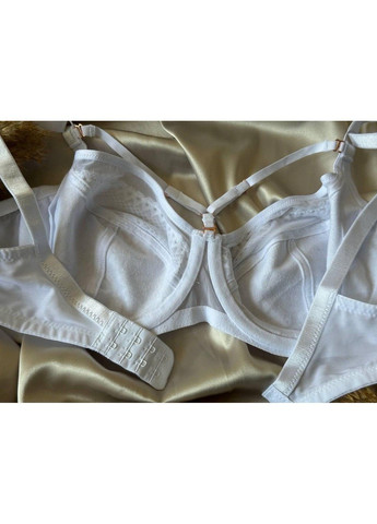 Белый бюстгальтер с портупеей без поролона белый Lanny Mode