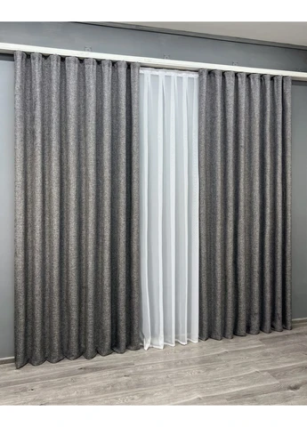 Комплект готовых штор Лен Мешковина № 108ш 150х270см 2 шт (30-023) VR-Textil (298123435)