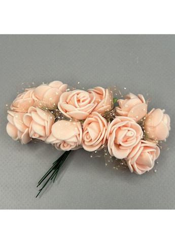 Фоаміранові трояндочки з Фатіном (144шт) Персиковий Plus-plus (352750023)