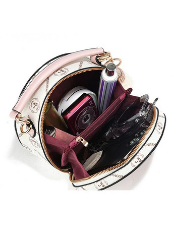 Дитяча міні сумочка кругла з блискітками для дівчаток з екошкіри біла No Brand (351536977)