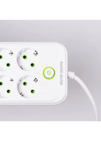 Мережевий фільтр 2.8 м подовжувач на 8 розеток з 3 USB 1 Type-C та кнопкою відключення F20U Білий HP-5-27 Jooki (360921177)