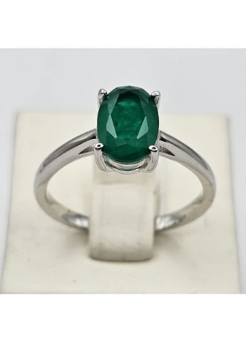 Каблучка срібна із зеленим агатом 19 2,7 г No Brand (386219380)