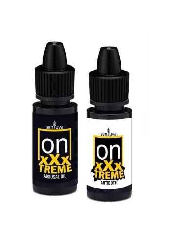 Набір потужних збудливих краплей для клітора On xXxTREME Arousal Oil (5 мл) with Antidote (5 мл) Sensuva (316636071)