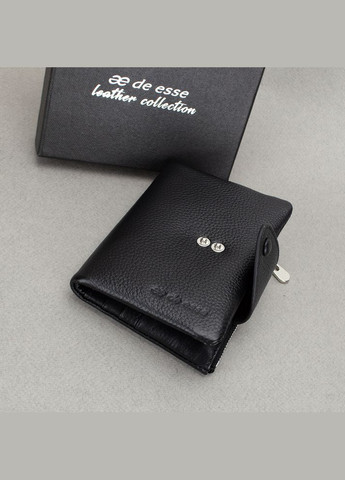 Гаманець жіночий шкіряний 14057-GD01 маленький чорний De Esse (316698114)